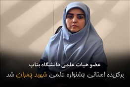 عضو هیات علمی دانشگاه بناب، برگزیده استانی جشنواره علمی شهید چمران شد